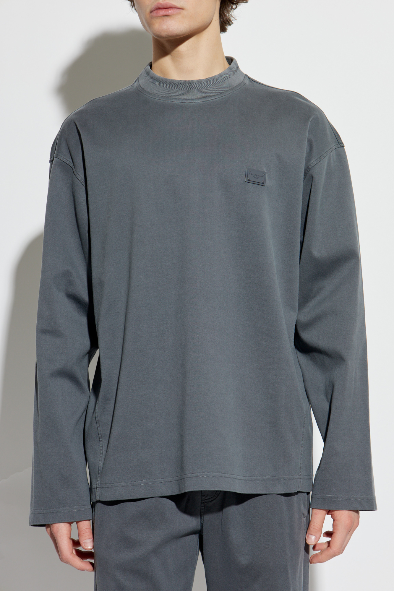 Grey Sweatshirt with logo appliqué Dolce & Gabbana - Vitkac